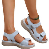 2025 New Summer Women's Shoes Large-Size Thick-Sed Casual Sandals With Magic Stickers Women's Shoes HZ0115