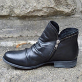 Short Boots Autumn And Winter New Round Head Thick And Double-Side Zipper Short Boots Women's Shoes Martin Boots Large Size Boots HZ0115