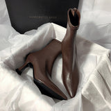 2025 New High-Hees Temperament Thin Boots Fine And Simple Elastic Boots Korean Version Of The Short Boots Woman HZ0115