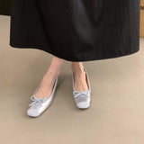 Inner Height French Small Red Single Shoes Women's Shoes Spring And Autumn 2025 Summer Bow Ballet Gentle Evening Shoes HZ0115