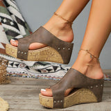 Large-Size Slopes And Slippers Women Wear 2025 Summer New Women's Thick Bottom Fish Mouth Slippers HZ0115