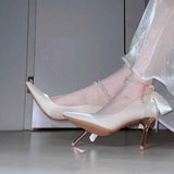 French High Heels Femininity Sexy Cheongsam Shoes Dress Shoes Women White Gentle Wedding Shoes Bridal Shoes HZ0115