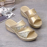 Sandals Women Wear Fashion 2025 New Thick-Soled Loose Pastry Slope And Ladies Fish Mouth Sand Slippers Shoes HZ0115