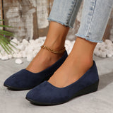 2025 New Women's Leisure Single-Shoe Large-Size Round Head Pedaling Slope Single-Shoe Bean Shoes HZ0115