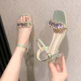 New French Water Drill Sandals Coarse Heel High Heels In The Summer Of 2025 Fashion Temperament Daily Commute Cool Drag HZ0115