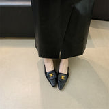 Naipa 2025 Spring And Summer New Metal Buckle Tip Tip Flat-Bottomed Slippers Flat And Half Dragged Outside Wearing Women Cool Drag Comfortable HZ0115