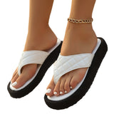 Beach Cool Slippers 2025 Summer New Large-Size Leisure Thick-Bottomed Clip Flip-Flops HZ0115