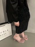 French High-Heeled Slippers Women's Shoes Wear 2025 New Summer Fairy Black Cool Drag Sandals HZ0115