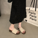 French Flat-Bottomed Retro Leisure Slippers Women's Summer Wear 2025 New Seaside Resort Beach Cool Slippers HZ0115