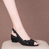 Summer New Fish Mouth Sandals Women 2025 Slope Heel Buckle With Comfortable Women's Shoes Water Drill Sandals Shoes HZ0115