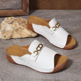 2025 New Summer Thick-Bottomed Fish Mouth Slippers Women's Shoes Large-Size Wide Strips Thick-Bottomed Slippers HZ0115