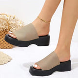 Summer Word Thick-Bottomed Slippers Large Code 2025 New Thick-Bottomed Head Wide Strip Slippers Women's Shoes HZ0115