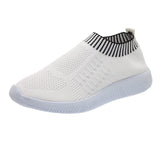 New Hot Flying Weaving Lightweight Sports Casual Shoes Round Head Fashion Size 43 Women's Single Shoes HZ0115