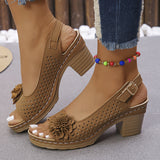 2025 Summer New Women's Slope And Thick-Soled Sandals Large-Size Fish Mouth Slope And Word Slope Heel Sandals HZ0115