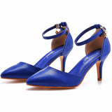7 Cm Large-Size Sandals Fine-Heeled Pointed Sandals White Pointed Shoes Women's High Heels Wedding Shoes HZ0115