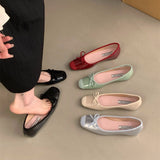 Inner Height French Small Red Single Shoes Women's Shoes Spring And Autumn 2025 Summer Bow Ballet Gentle Evening Shoes HZ0115