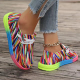 2025 New Large-Size Lace With Color Low-Top Single Shoes Women Graffiti Slacker Canvas Flat-Soled Single Shoes HZ0115