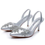 7 Cm Light-Mouthed Sharp White Wedding Sandals Fine Heel Size Size Diamond Chain Wedding Shoes Wedding Shoes Wedding Shoes HZ0115