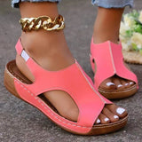 Large-Size Slope Heel Sandals Women 2025 Summer Sandals New Thick Bottom Slope And Fish Mouth Sandals HZ0115