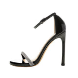 2025 Summer New Water Drill With High Heels Ultra-High-Fine Small Design Silver Sexy Sandals Woman HZ0115