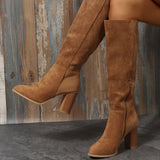 Over The Knee Boots Autumn And Winter New Thick And Large Size High-Skinned Velvet Boots Women Tip Side Zipper Long Boots HZ0115