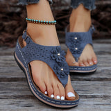 2025 New Summer Slopes Sandals Flower Clip And Beach Sandals Solid Color Large Size HZ0115