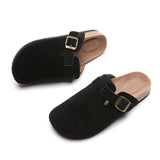 Bag Head Slippers Female Couple Softwood Tug Wish Large Size Roman Shoes Casual Half-Dragging Lazy Shoes HZ0115