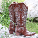 The New Spring 2025 New Products Comfortable Coarse And Water Drill Decorated High Boots 40-43Boots HZ0115