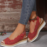 2025 New Summer Women's Slope Sandals Large Thick Bottom Slope And Fish Mouth Sandals Belt Buckle HZ0115