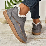 2025 New Fashion Plus Velvet Warm Northeast Cotton Boots Women Casual Solid Color Velvet Retro Large Size Snow Boots HZ0115