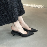 French Fine-Heeled Back-And-Head White Sandals Women's Shoes Fairy Single Shoes Summer Denim Baot Cat And Muller High Heels HZ0115