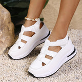 2025 New Women's Thick Soles High Sandals Large-Size Hollow Round Head In High Sports Sandals HZ0115