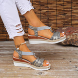 2025 New Hot Sales Thick Bottom Heel Sandals Summer Ladies Thick Soles Large Slopes And Thick-Soled Women's Shoes HZ0115