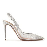 Transparent Crystal Baotou Sandals Women 2025 Summer New Water Drill Tip Light-High High-Heeled Shoes Behind The Empty Fine Heel Single Shoes HZ0115