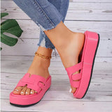 Large-Size Thick-Bottomed Cool Slippers Women's New Summer 2025 Fashion Fish Mouth Comfortable Beach Slippers HZ0115