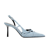 Sharp-Headed Fine Heeled Cowboy High-Heeled Summer Temperament 2025 New One-Word Buckle With Bun Head Fashion Women's Sandals HZ0115