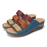 Women's Sandals 2025 Summer New Slope And Spell One-Word Women's Sandals Wish HZ0115