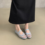 Summer Net Shoes Women Breathable Shoes Korean Temperament Fairy Hollow Single Shoes Female Flat Soles Pedal Mary Treasure Shoes HZ0115