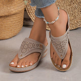 Large-Size Women's Shoes Casual Women's Slippers 2025 New Flat Bottoms Toe Slope And Comfortable Solid Sandals Women HZ0115