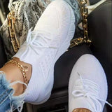 2025 Spring And Autumn Flying Sports Single Shoes Women's Shoes Large-Size Mesh Breathable Casual Shoes Women's Shoes HZ0115