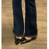 High-Heeled Women's 2025 New Autumn And Winter Sharp Head And Black Light Mouth Single Shoes Design Sense Niche Temperament Famous HZ0115