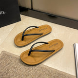 Large-Size Flat-Bottomed Flip-Flops Women's New European Net Red Comfortable Soft Bottom Feet Beach Cool Slippers In The Summer Of 2025 HZ0115