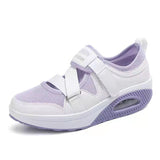 2025 Summer New Breathable Hot Air Cushion Women's Single Shoes Thick-Soled Air Cushion Women's Casual Shoes Magic Sticker HZ0115