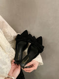 High-Heeled Fairy Wind Cool Slippers Women's Shoes Wear 2025 New Summer Bow Temperament Sandals HZ0115