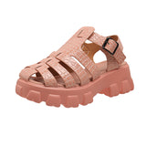 2025 New Summer Large-Size Hollow Octfish Sandals Retro Bag Head Casual Roman Sandals Women HZ0115