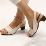 Sandals Women's Large Size 2025 Spring And Summer New Fish Mouth Beach Coarse Buckle With High Heel Women's Sandals HZ0115