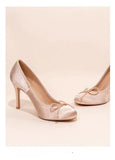 French Ballet Style High Heel Women 2025 New Silk And Satin Face Bow Round Head Temperament Single Shoe HZ0115