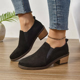 Large-Size 36-43-43-Yard Women's Shoes In The Spring And Autumn Of 2025 Pointed Thick Heel Deep Mouth Single Shoes Simple Heel Heel Shoes Women HZ0115