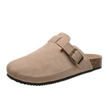 Large-Size Boken Baotou Half Dragged A Foot Pedaled Sandals Women Wear Round Head Half-Dragging Shoes HZ0115