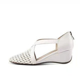 Slope Sandals Women 2025 New Spring And Summer Hollow Soft Base Middle-Naught Mother Shoes Breathable Comfortable Hand-Woven Single Shoes HZ0115
